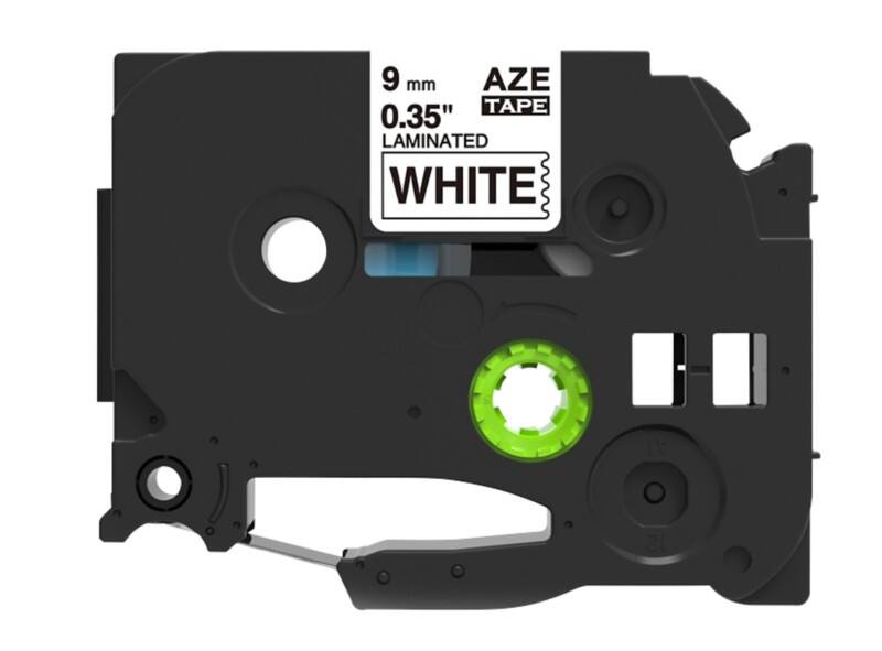 Rillstab Kompatibel Brother TZe-221 Schriftband Selbstklebend Schwarzer Druck auf Weiss 9 mm x 8m