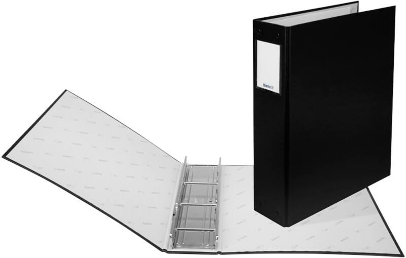 Biella Ringbuch Tixor A4 4 Ring 80 mm Karton Schwarz 2 Stück