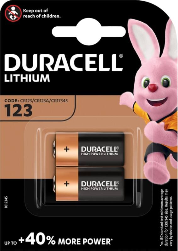 Piles Duracell High Power Ultra 123 CR17345 3V Lithium 2 Unités