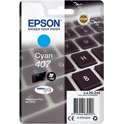 Epson 407 Original Tintenpatrone C13T07U240 Cyan