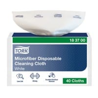 Chiffon de nettoyage Tork Premium Microfibre à usage unique ou à usage sec ou humide Blanc 40 unités
