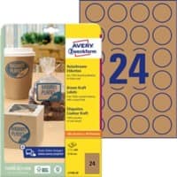 AVERY Zweckform L7105-25 Etiketten Ø 40 mm Braun 25 Bögen mit 24 Etiketten