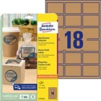 Avery L7110-25 Etiketten 42 x 62 mm Braun 25 Bögen mit 18 Etiketten