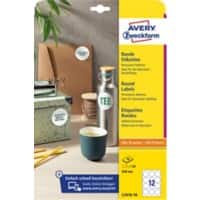 AVERY Zweckform L3416-10 Etiketten Ø 60 mm Weiss 10 Bögen mit 12 Etiketten