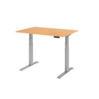 Hammerbacher VXDKB Elektrisch Höhenverstellbar Sitz-Stehschreibtisch Buche C-Fuß 1.200 (B) x 800 (T) x 1.290 (H) mm Spanplatte, Stahl