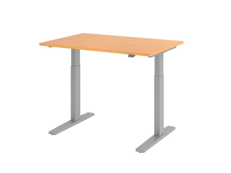 Bureau assis-debout Hammerbacher VXMKA Hauteur ajustable électriquement Hêtre C-Pied 1200 (L) x 800 (P) x 1200 (H) mm Acier, Aggloméré