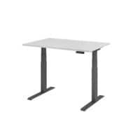 Bureau assis-debout Hammerbacher VXDKB12/5/G Gris 1 200 x 800 mm