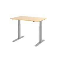 Hammerbacher VXMKA Elektrisch Höhenverstellbar Sitz-Stehschreibtisch Ahorn C-Fuß 1.200 (B) x 800 (T) x 1.200 (H) mm Spanplatte, Stahl