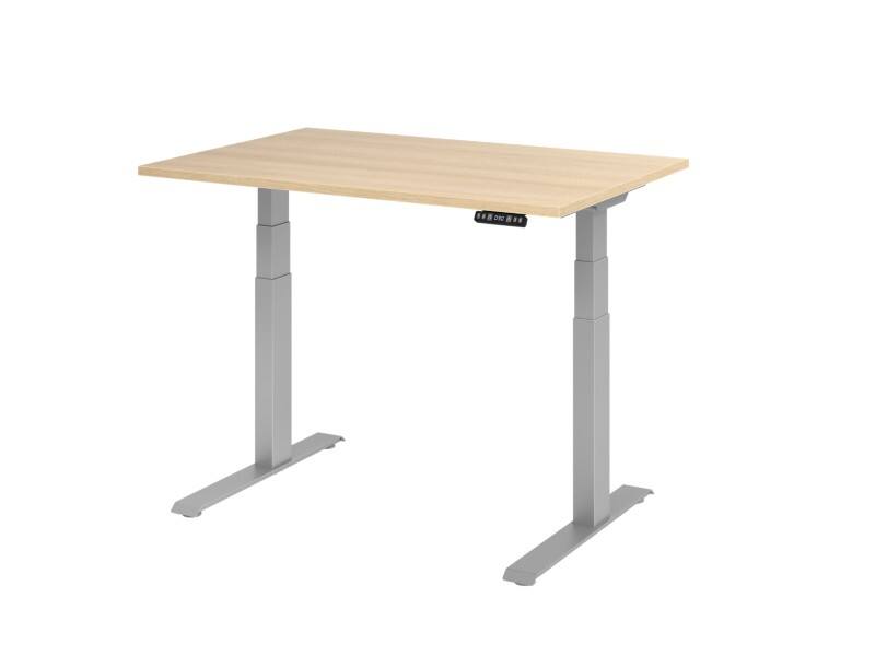 Bureau assis-debout Hammerbacher VXDKB Hauteur ajustable électriquement Chêne C-Pied 1200 (L) x 800 (P) x 1290 (H) mm Acier, Aggloméré