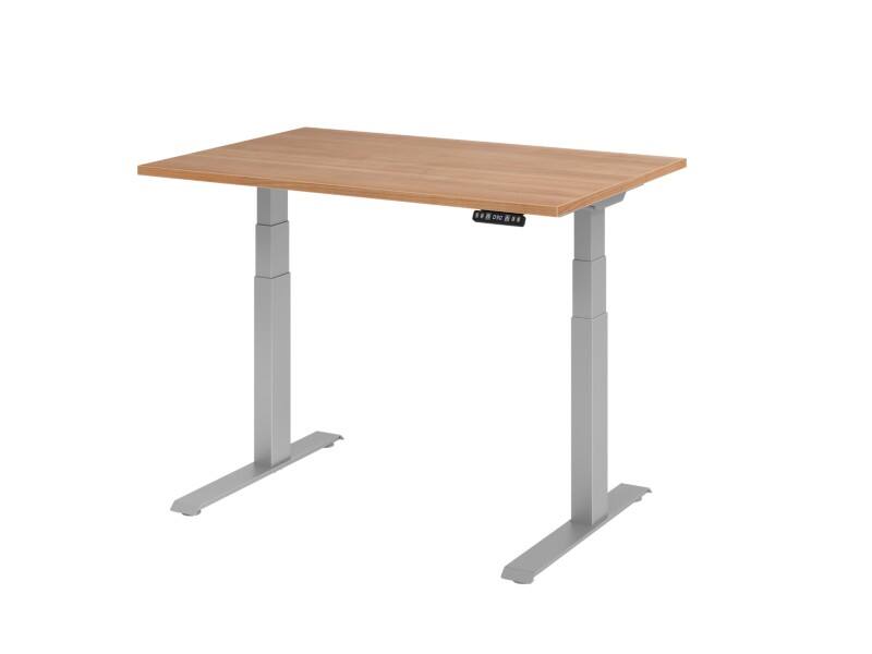 Bureau assis-debout Hammerbacher VXDKB Hauteur ajustable électriquement Noyer C-Pied 1200 (L) x 800 (P) x 1290 (H) mm Acier, Aggloméré