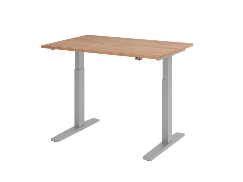 Hammerbacher VXMKA Elektrisch Höhenverstellbar Sitz-Stehschreibtisch Walnuss C-Fuß 1.200 (B) x 800 (T) x 1.200 (H) mm Spanplatte, Stahl