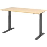 Bureau assis-debout Hammerbacher VXMKA16/3/G Graphite, marron 1 600 x 800 mm