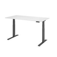 Bureau assis-debout Hammerbacher VXDKB16/W/G Blanc 1 600 x 800 mm