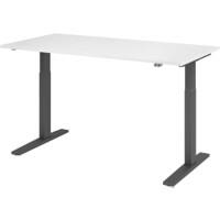 Hammerbacher Sitz-Stehschreibtisch VXMKA16/W/G Graphit, Weiss 1'600 x 800 x 1'200 mm