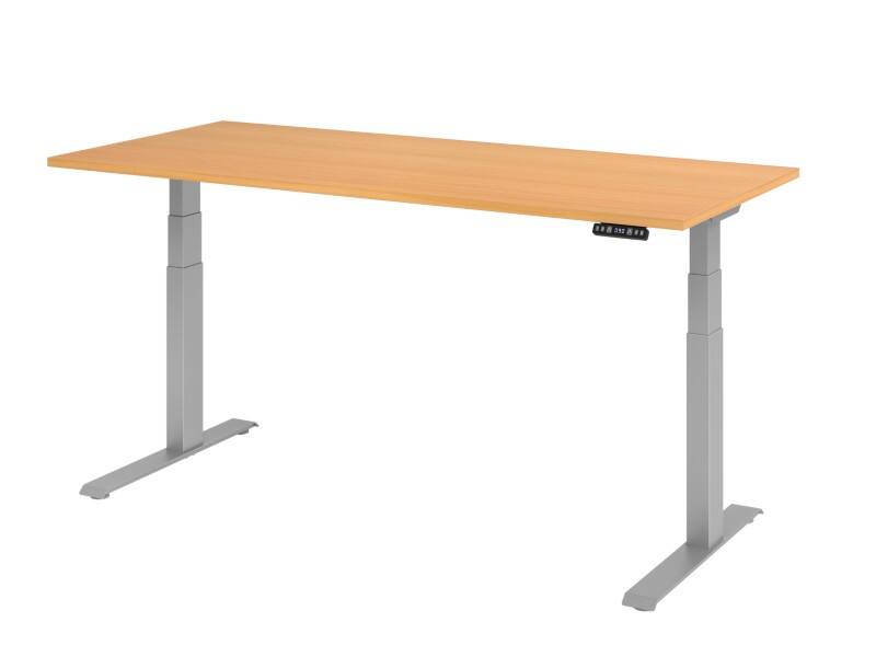 Hammerbacher VXDKB Elektrisch Höhenverstellbar Sitz-Stehschreibtisch Buche C-Fuß 1.800 (B) x 800 (T) x 1.290 (H) mm Spanplatte, Stahl