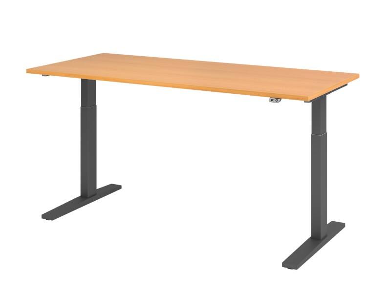 Hammerbacher VXMKA Elektrisch Höhenverstellbar Sitz-Stehschreibtisch Buche C-Fuß 1.800 (B) x 800 (T) x 1.200 (H) mm Spanplatte, Stahl
