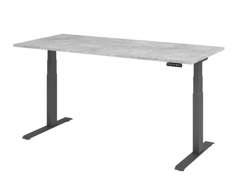 Bureau assis-debout Hammerbacher VXDKB Hauteur ajustable électriquement Gris C-Pied 1800 (L) x 800 (P) x 1290 (H) mm Acier, Aggloméré