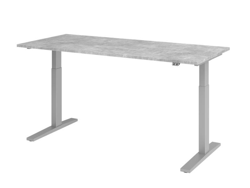 Hammerbacher VXMKA Elektrisch Höhenverstellbar Sitz-Stehschreibtisch Grau C-Fuß 1.800 (B) x 800 (T) x 1.200 (H) mm Spanplatte, Stahl