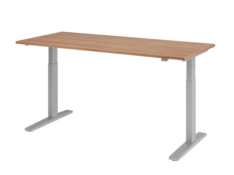 Bureau assis-debout Hammerbacher VXMKA Hauteur ajustable électriquement Noyer C-Pied 1800 (L) x 800 (P) x 1200 (H) mm Acier, Aggloméré