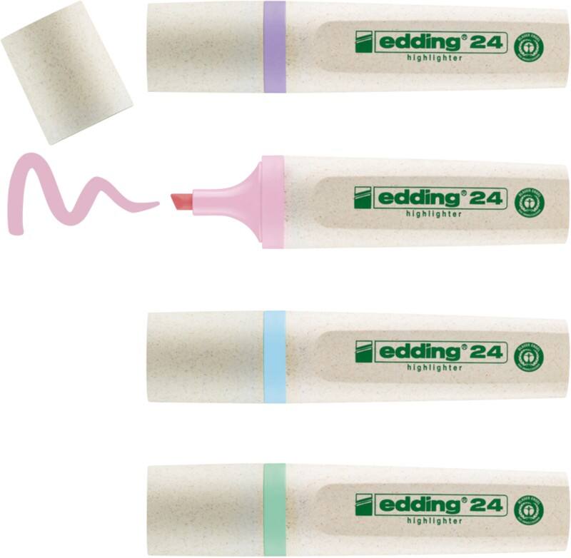 edding 24 EcoLine 24 Textmarker Farbig assortiert Mittel Keilspitze Nachfüllbar