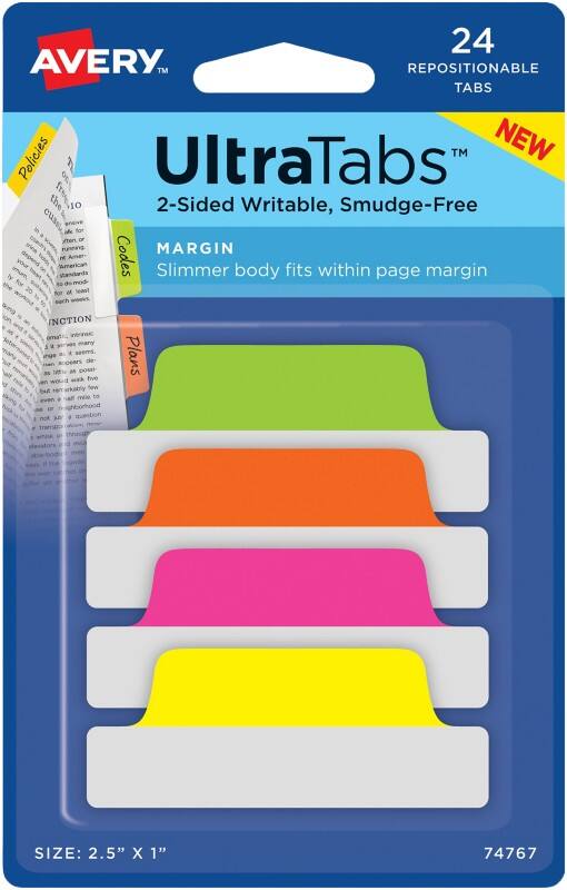 Marque-pages AVERY Zweckform 1,2 x 6,4 x 2,5 cm Assortiment 74767 24 unités