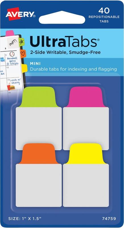 Marque-pages AVERY Zweckform 1 x 2,5 x 3,8 cm Assortiment 74759 40 unités