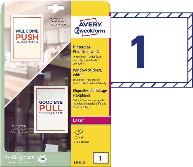 Autocollant pour vitres AVERY Zweckform L9002-10 5 x 148 mm Blanc 10 unités