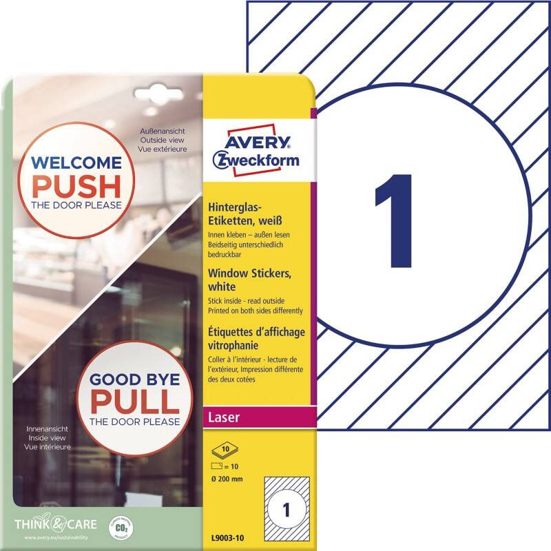 Autocollant pour vitres AVERY Zweckform L9003-10 5 x 297 mm Blanc 10 unités