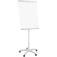 Flipchart Feistehend Mobil mit Stifteablage Silber, 5 Rollen​ 700 x 1860 mm