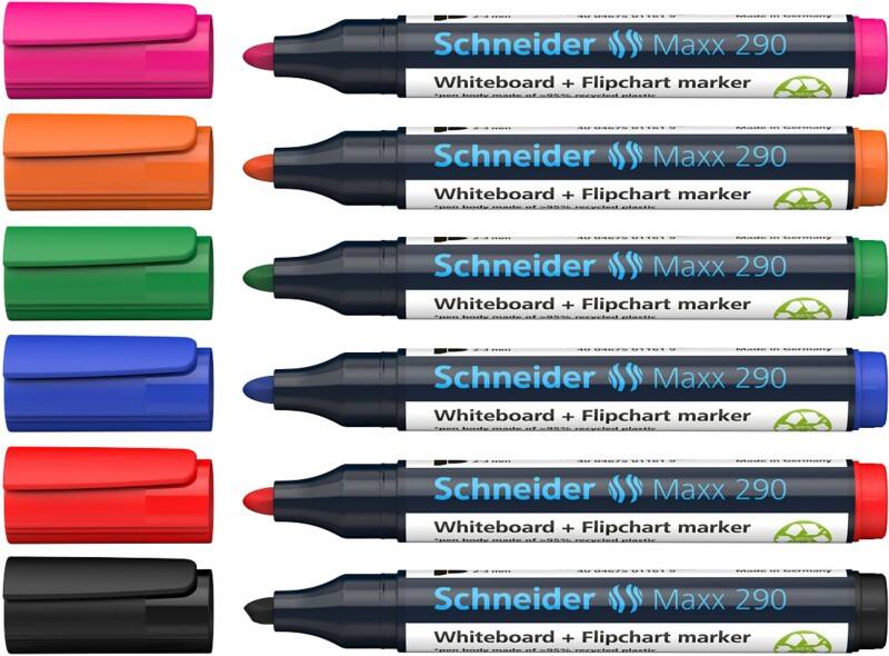 Schneider Maxx 290 96082000 Whiteboard-Marker Farbig assortiert Breit Filzspitze 2 - 3 mm 6 Stück