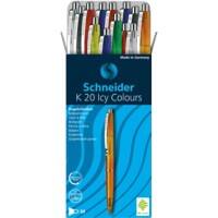 Stylo-bille Schneider K20 96081092 Rétractable Bleu 0,5 mm Moyen Bille Rechargeable 20 Unités