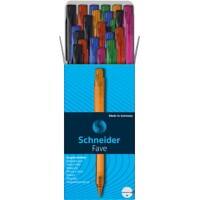 Stylo-bille Schneider Fave 96081092 Rétractable Bleu 0,5 mm Moyen Bille Rechargeable 50 Unités