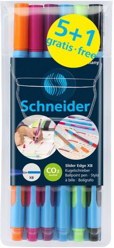 Stylo-bille Schneider Slider 96081099 Assortiment 0,7 mm Extra large Bille 6 Unités