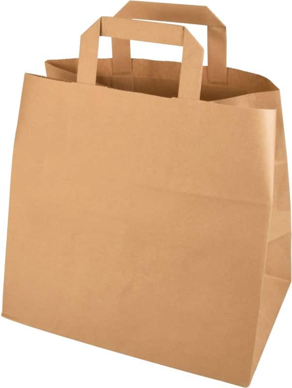 PAPSTAR Tragetasche mit Griff Braun 32 x 17 x 27 cm 50 Stück