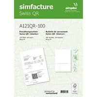 Simplex Einzahlungsschein Swiss QR Blanko DIN A4 Perforiert 100 Blatt