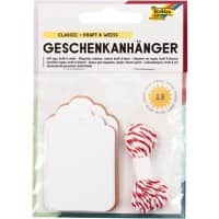 Folia Papieranhänger Weiß/Braun 0,9 (B) x 13,5 (T) x 10 (H) cm 12 Stück