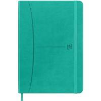 Cahier OXFORD Signature A5 Ligné Reliure cousue Similicuir Turquoise Non perforé 160 pages