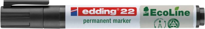 edding ECOLINE 22 Permanentmarker  Breit Keilspitze 1 - 5 mm Schwarz Nachfüllbar Wasserbeständig