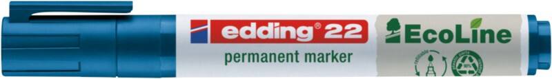 edding ECOLINE 22 Permanentmarker  Breit Keilspitze 1 - 5 mm Blau Nachfüllbar Wasserbeständig