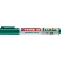 Marqueur permanent edding EcoLine 22 Large Biseautée Vert Rechargeable Résistant à l'eau