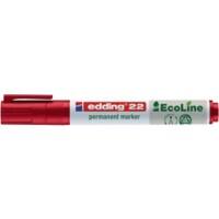 Marqueur permanent edding EcoLine 22 Large Biseautée Rouge Rechargeable Résistant à l'eau