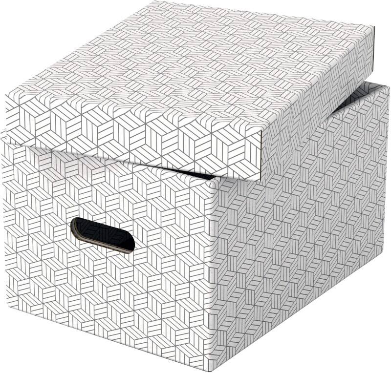 Esselte Home Aufbewahrungsbox 628282 Medium 100 % recycelter Karton Weiss 265 x 365 x 205 mm 3 Stück