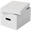 Esselte Home Aufbewahrungsbox 628282 Mittel 100% Recycelter Karton Weiss 265 x 365 x 205 mm 3 Stück