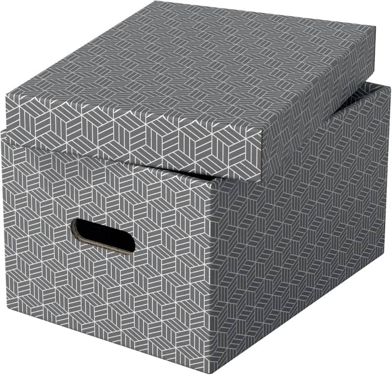 Boîte de rangement Esselte Home 628283 format medium carton 100% recyclé gris 265 x 365 x 205 mm 3 unités