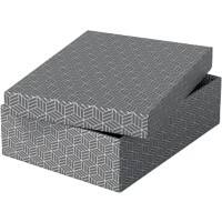 Boîte de rangement/cadeau Esselte Home 628285 format medium plat carton 100% recyclé gris 265 x 360 x 100 mm 3 unités