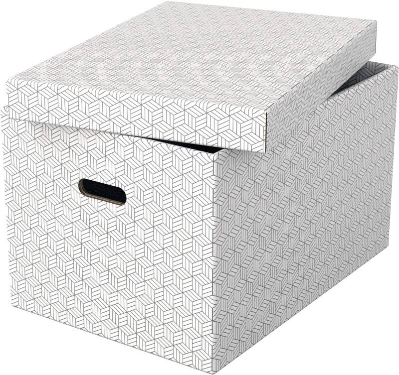 Esselte Home Aufbewahrungsbox 28286 Gross 100 % recycelter Karton Weiss 355 x 510 x 305 mm 3 Stück
