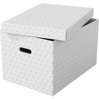 Esselte Home Aufbewahrungsbox 628286 Gross 100% Recycelter Karton Weiss 355 x 510 x 305 mm 3 Stück