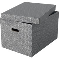 Boîte de rangement Esselte Home 628287 grand format carton 100% recyclé gris 355 x 510 x 305 mm 3 unités