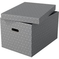 Esselte Home Aufbewahrungsbox 628287 Gross 100% Recycelter Karton Grau 355 x 510 x 305 mm 3 Stück