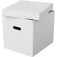 Esselte Home Aufbewahrungsbox 628288 Cube Gross 100% Recycelter Karton Weiss 320 x 365 x 315 mm 3 Stück
